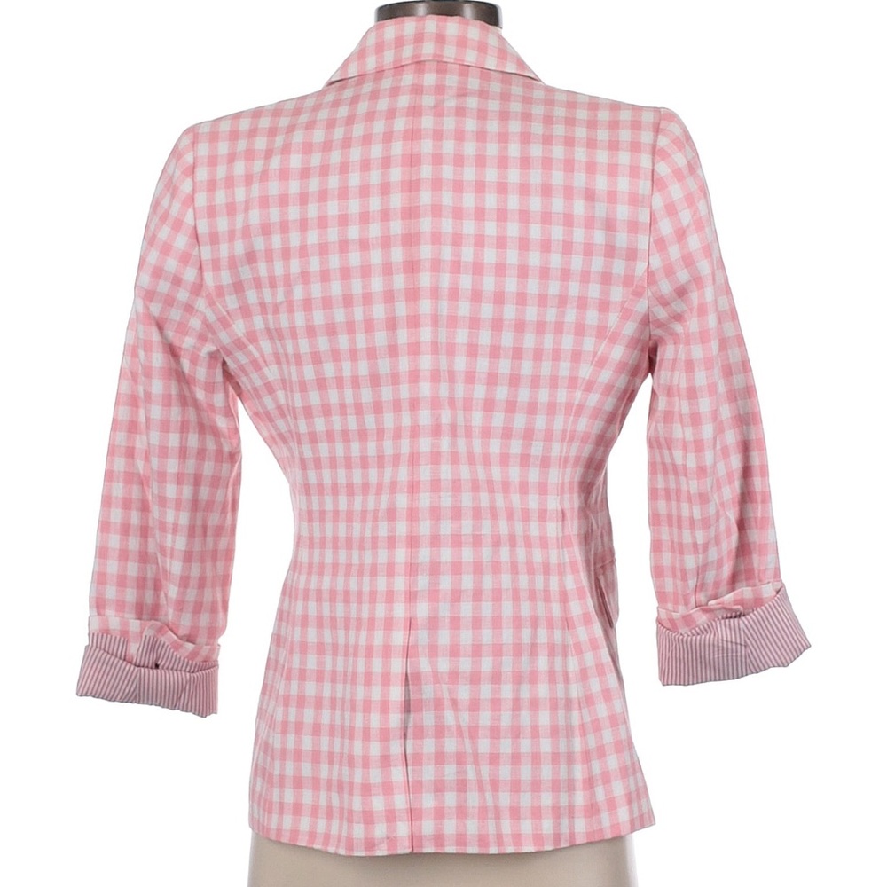 J. Crew Pink Gingham Blazer with Notched Lapels - Picture 2 of 4